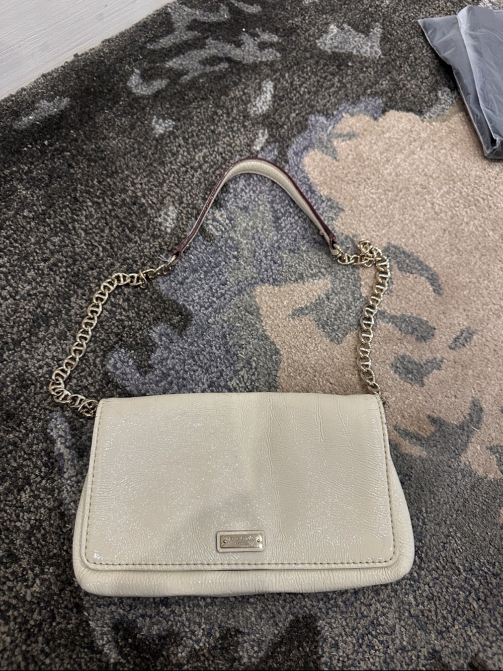 kate spade Cream Leather Chain Shoulder Bag